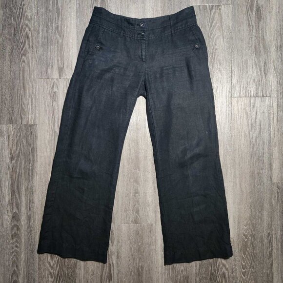 Monsoon Y2K light & flowy black wide legged comfy linen pants size 30″ waist - Picture 9 of 10